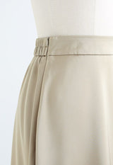 Emma Satin Midi Skirt in Champagne