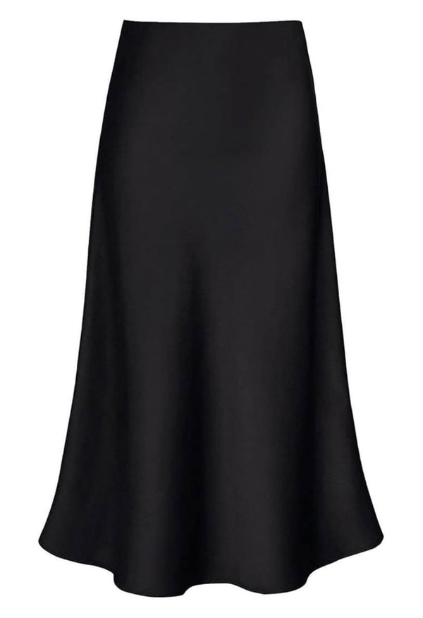 Wiva Satin Skirt in Black