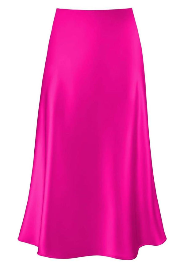 Wiva Satin Skirt in Rose Pink