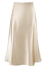 Wiva Satin Skirt in Champagne