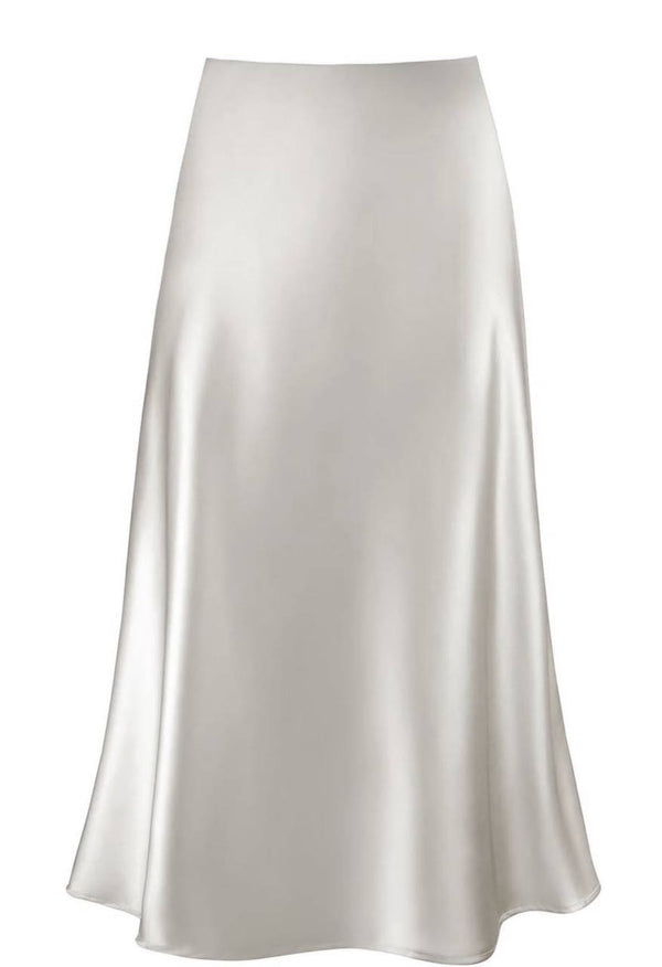 Wiva Satin Skirt in Royal Grey