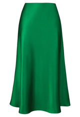 Wiva Satin Skirt in Green