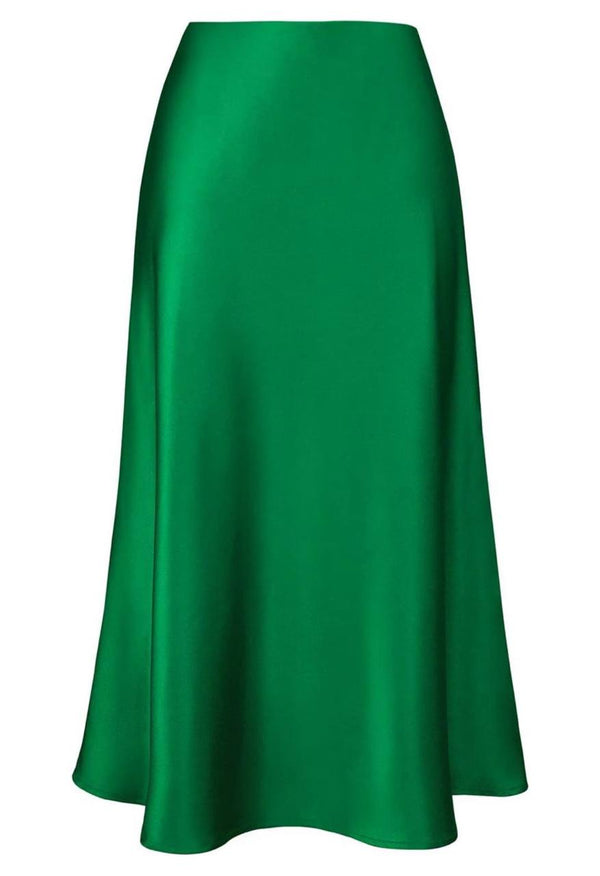 Wiva Satin Skirt in Green