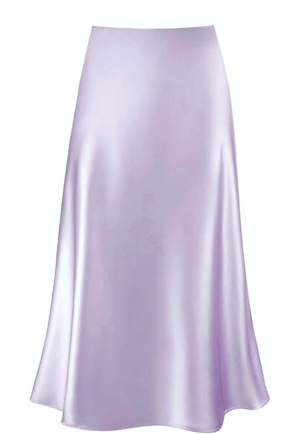 Wiva Satin Skirt in Light Purple