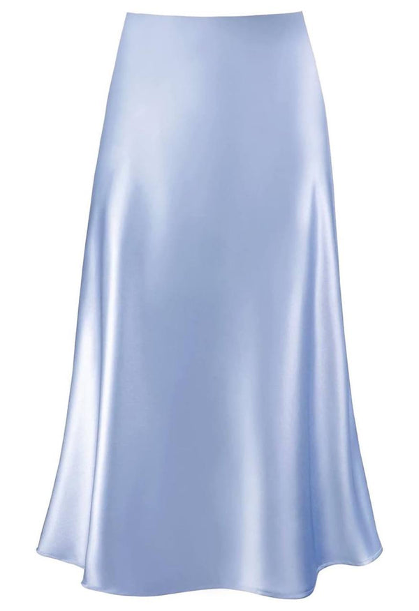 Wiva Satin Skirt in Light Blue