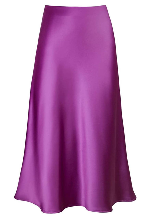 Wiva Satin Skirt in Purple