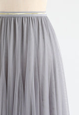 Isolda Tulle Skirt in Gray