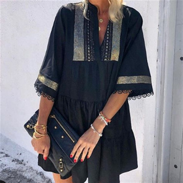 ROXANNE BOHEMIAN LOOSE TASSEL DRESS