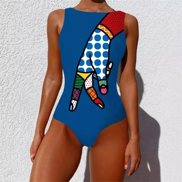 ALESSIA ABSTRACT SWIMSUIT (14 colors)