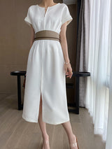 White Dress With short sleeves