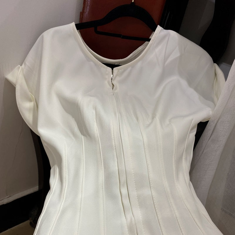 White Dress With short sleeves