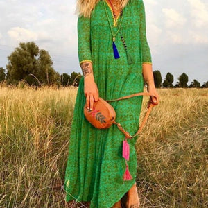 Green Bohemian Dress