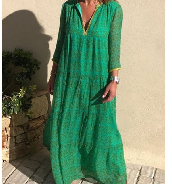 Green Bohemian Dress